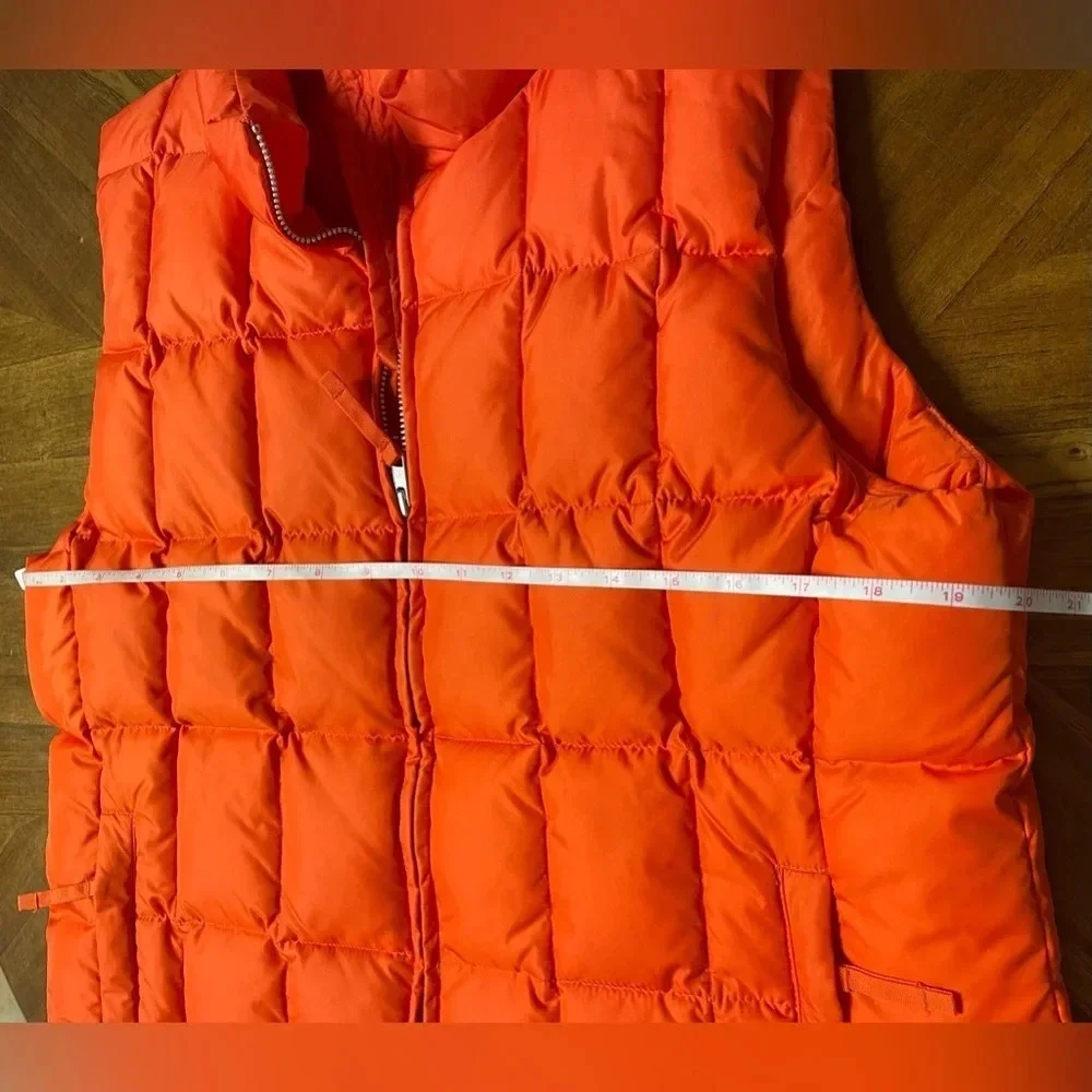 Vintage Y2K GAP Bright Orange Nylon Down Quilted Puffer Vest Size Large - Picture 6 of 10